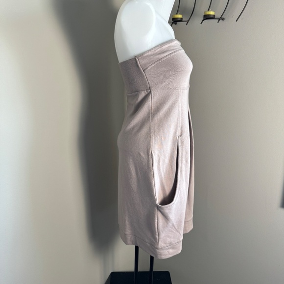 Moda International Strapless Tube-Top Knee Dress Beige Medium Pockets Festival - Picture 5 of 14